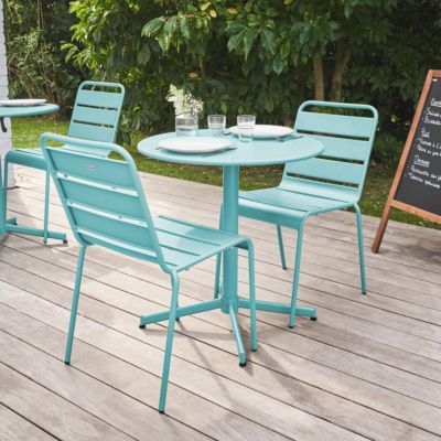 Fauteuil Jardin OVIALA Palavas - Métal Vert Sauge - Empilable