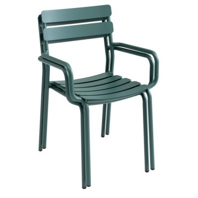 Ensemble table de terrasse 70cm et 4 fauteuils vert foncé  Oviala