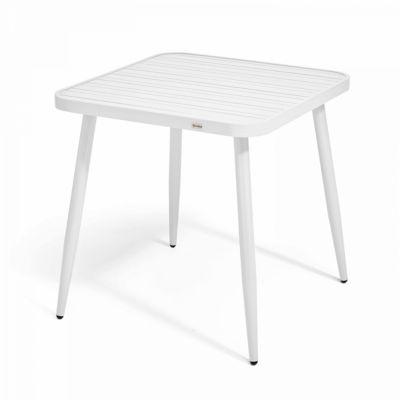 Ensemble table de terrasse et 2 fauteuils en aluminium blanc  Oviala