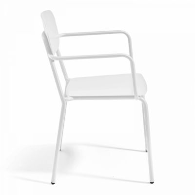 Ensemble table de terrasse et 2 fauteuils en aluminium blanc  Oviala