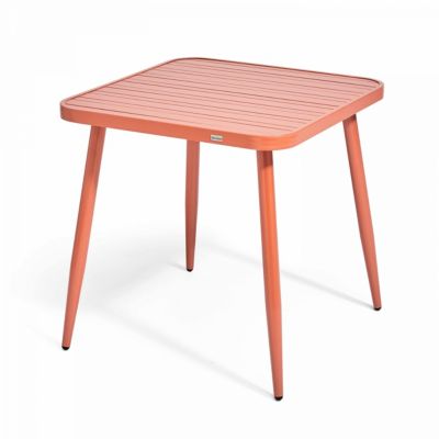 Ensemble table de terrasse et 2 fauteuils en aluminium/bois terracotta  Oviala