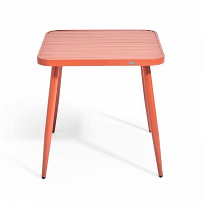 Ensemble table de terrasse et 2 fauteuils en aluminium/bois terracotta  Oviala