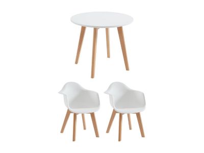 Ensemble table enfant LOULOUNE + 2 chaises POUPINETTE - Blanc