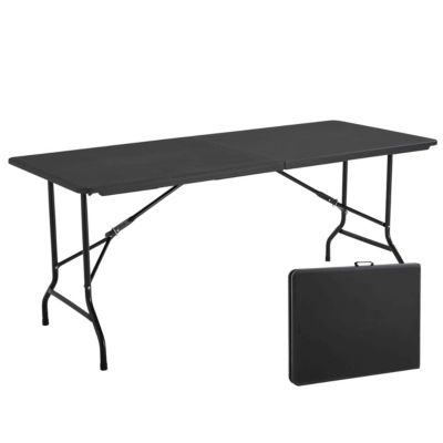 Ensemble table et 2 bancs pliants en PEHD  Oviala