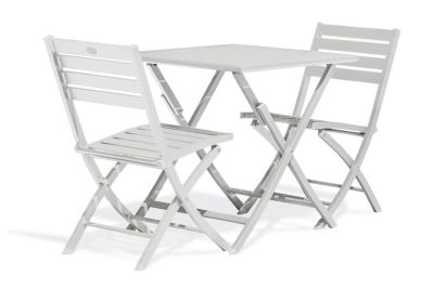 Ensemble table et 2 chaises de jardin Marius aluminium gris City Garden
