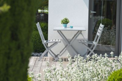 Ensemble table et 2 chaises de jardin Marius aluminium gris City Garden