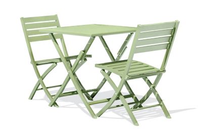 Ensemble table et 2 chaises de jardin Marius aluminium vert lagune City Garden