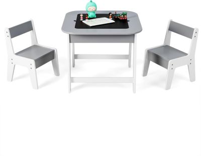 GOPLUS Ensemble De Table Et Chaises Pour Enfants,Table Et 2 Chaises En Plastique Pour Activites