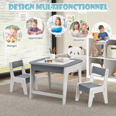 Table Et Chaise Enfant LIFEZEAL Table à Dessin Pour Enfants Avec 2 Chaises - Tableau Double Face Et Rangement Integre Table Multifonction Enfant
