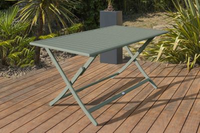 Ensemble table et 4 chaises de jardin Marius aluminium vert kaki City Garden