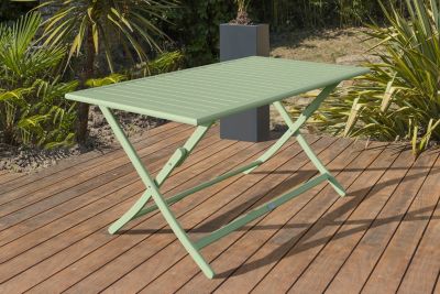 Ensemble table et 4 chaises de jardin Marius aluminium vert lagune City Garden