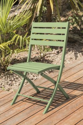 Ensemble table et 4 chaises de jardin Marius aluminium vert lagune City Garden