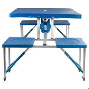 Ensemble Table et Chaise Camping : Table Pliante avec 4 Tabourets Légère, Poignée de Transport