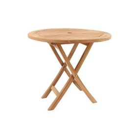 Ensemble table et chaise de jardin CONCEPT USINE teck marron 4 personnes table rond 80 x 80 cm