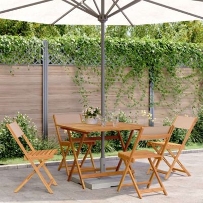 Ensemble table et chaise de jardin vidaxl bois marron 4 personnes table carre 90 x 90 cm