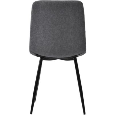 Ensemble table et chaises 117x68x75 cm avec 4 chaises, table MDF noyer, chaises rembourrées lin pieds métal