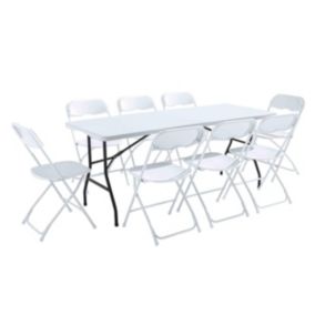 Ensemble table et chaises pliantes de jardin 180 cm Oviala