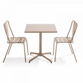 Ensemble table inclinable de jardin et 2 chaises taupe Palavas  Oviala