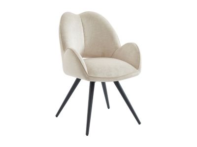 Ensemble table KOMONI + 4 chaises GULSUN - Effet marbre blanc et beige