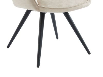 Ensemble table KOMONI + 4 chaises GULSUN - Effet marbre blanc et beige