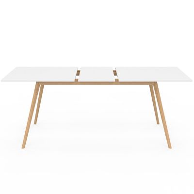 Ensemble table à manger extensible INGA 160-200 cm et 6 chaises SARA blanches design scandinave