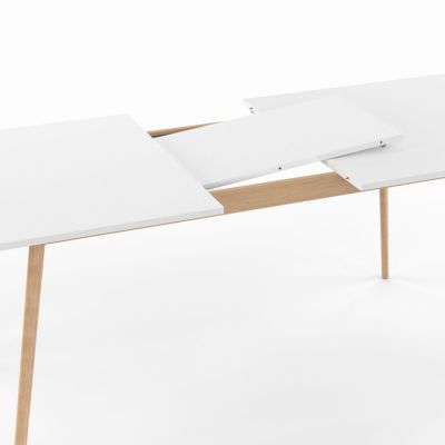 Ensemble table à manger extensible INGA 160-200 cm et 6 chaises SARA blanches design scandinave