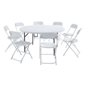 Ensemble table pliante et 8 chaises