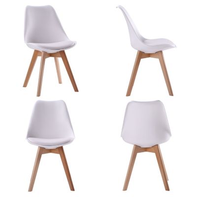 Ensemble table ronde 120cm MARTHA et 4 chaises NORA blanc - HAPPY GARDEN