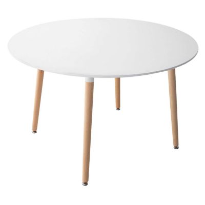 Ensemble table ronde 120cm MARTHA et 4 chaises NORA blanc - HAPPY GARDEN