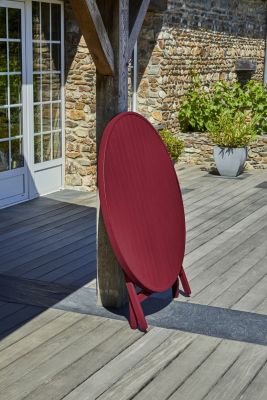 Ensemble table ronde et 4 chaises de jardin Marius aluminium rouge carmin City Garden