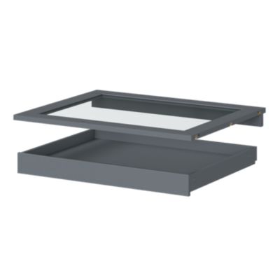 Ensemble tablette en verre et plateau coulissant GoodHome Atomia L. 75 x P. 58 cm