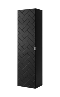 Ensemble un meuble sous vasque 160 cm avec le plan CHÊNE et une colonne 35/136 cm à suspendre MADIS NOIR