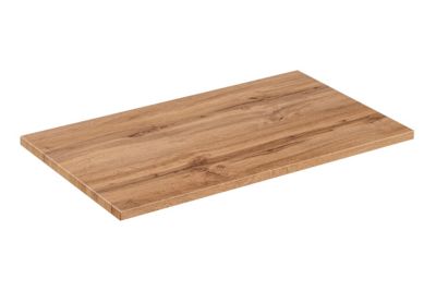 Ensemble un meuble sous vasque 160 cm avec le plan CHÊNE et une colonne 35/136 cm à suspendre MADIS NOIR