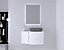 Ensemble Vague L.104 cm meuble sous vasque à suspendre blanc brillant + plan de toilette + complément gauche