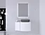 Ensemble Vague L.104 cm meuble sous vasque blanc mat à suspendre + plan de toilette + complément gauche