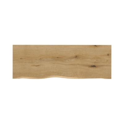 Ensemble VANO chene clair 120cm : meubles sous vasque à tiroirs avec niches visibles et plan pour vasque et vasque à poser ovale