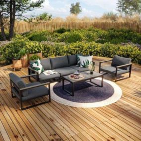 Ensembles canapés, fauteuils et tables de jardin avril paris Bois composite 5 personnes 5 pieces