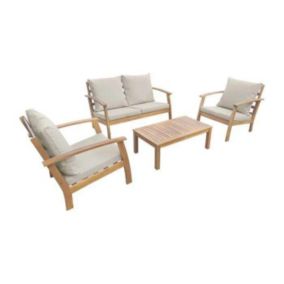 Ensembles canapés, fauteuils et tables de jardin sweeek 4 pieces 4 personnes bois 123 x 82.7 x 74.6 bois