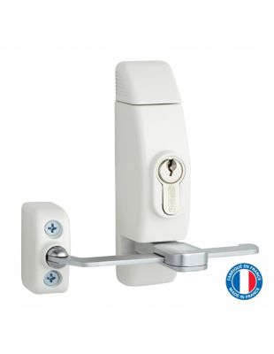 Entrebailleur à cylindre pour fenêtre, 118x130mm, blanc, 3 clés - THIRARD