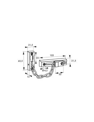 Entrebailleur pour porte d'entrée, chaîne en acier, 103mm - THIRARD