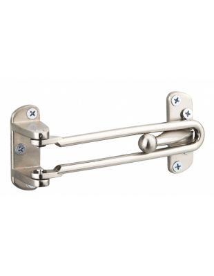Entrebailleur pour porte d'entrée à recouvrement, taquet d'arrêt, 145mm, nickelé - THIRARD
