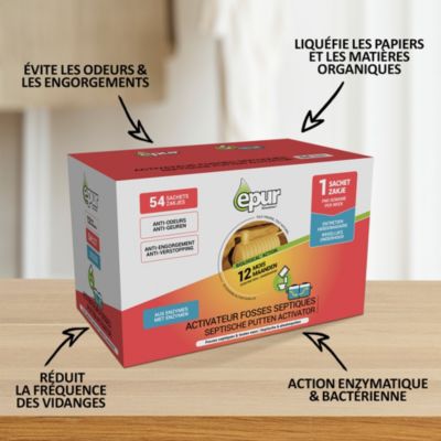 Entretien 1an fosse septique 54 sachets Epur