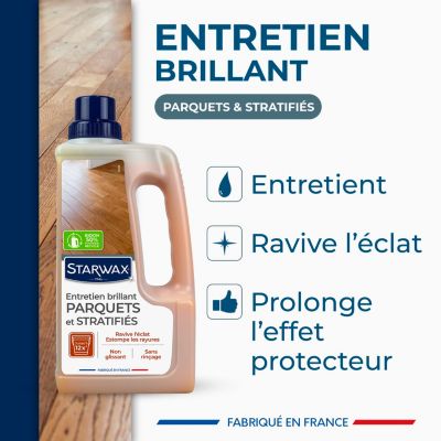 Entretien brillant 2 en 1 parquets et sols stratifiés 1L