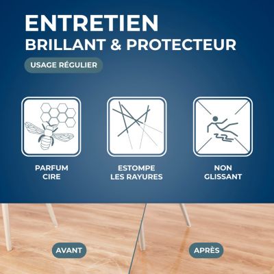 Entretien brillant 2 en 1 parquets et sols stratifiés 1L