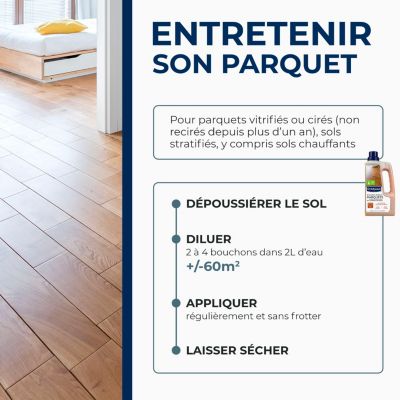 Entretien brillant 2 en 1 parquets et sols stratifiés 1L