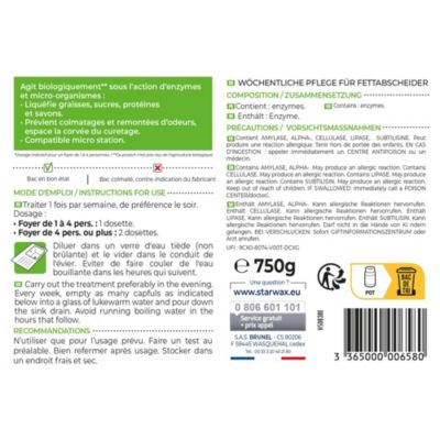 Entretien hebdomadaire bac à graisses 750g, Starwax