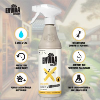 Envira Spray Anti-Fourmis Pack Avantage avec Pulvérisateur à Pression - Protection Rapide et Efficace 4X2L + Pulvérisateur