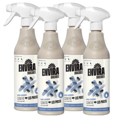 Envira Spray Anti-Puces Pack Avantage - Protection Rapide et Efficace 4 X 500ML