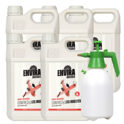 Envira Spray Multi-Insectes avec Pulvérisateur à Pression - Protection Rapide et Efficace 5X5L + Pulvérisateur