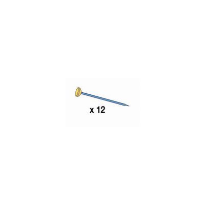 Épingle de rechange en acier et tête en laiton inarrachable Le Crochet X vendue par 12 pièces